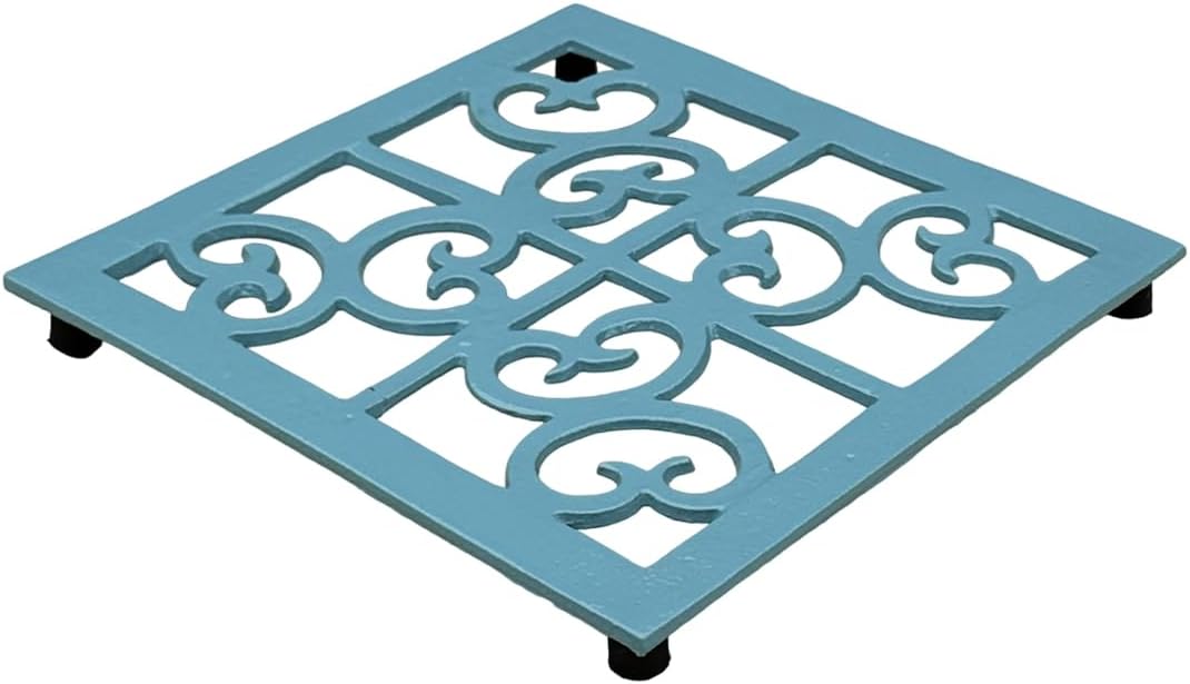 Trivet Cast Metal Scroll Trivet for Hot Dish Pot Pan, NonSlip Heat Resistant Teapot