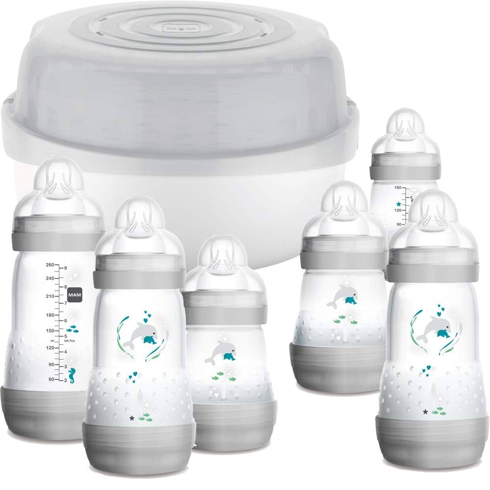 STÉRILISATION DE BOUTEILLES ET BIBERONS AU MICRO-ONDES 4 STÉRILISATEUR MAM EASY START ANTI-COLIC HAUTE RÉSOLUTION