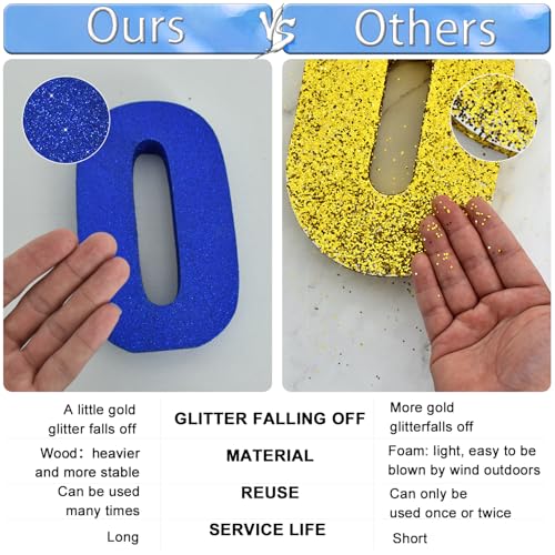 Chiffre 5 bleu à paillettes TONIFUL : la solution pour une table d'anniversaire réussie - 3