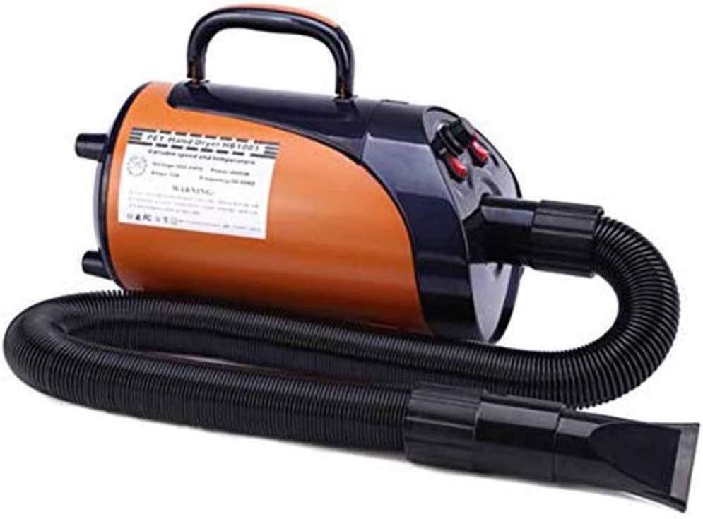 Hair Dryer Pet Hair Dryer High Velocity Hairdryer Blaster Fur Blower with 2 Gear Temperature and Flexible Hose