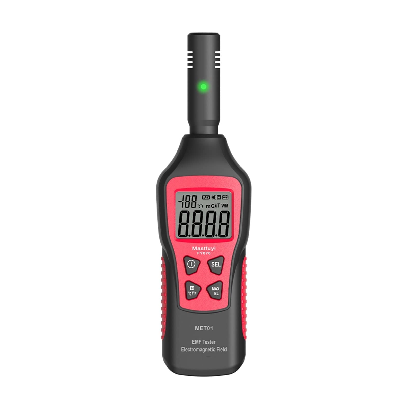 Fy876 Emf Meter Electromagnetic Radiation Detector High Precision Electromagnetic Wave Radiation Tester Radiation Monitor(Rosso)