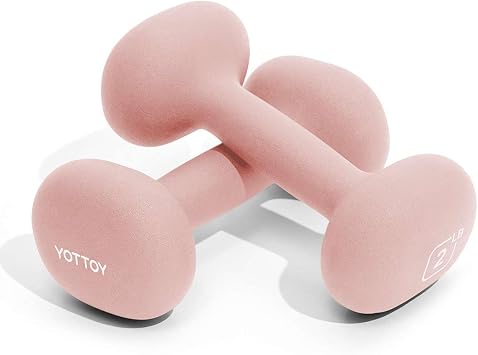 YOTTOY Dumbbell Set of 2,2-15 Pound Hand Weights for Women, Non-Slip Hand Weights for Home Gym, Strength Training,Body Workouts
