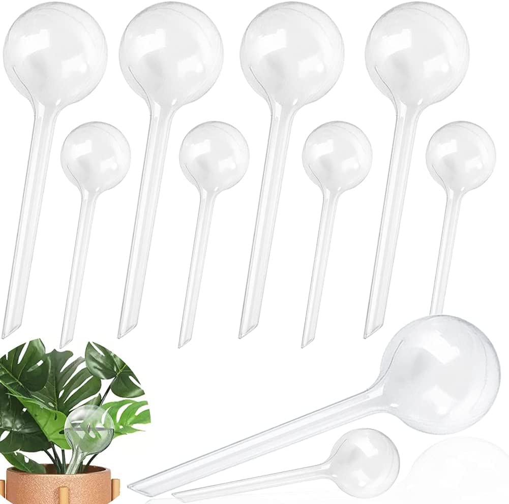 XENGUAN Plant Watering Globes 10-Pack Self-Watering Balls for Plant Flowers Garden Indoor Outdoor (Clear)