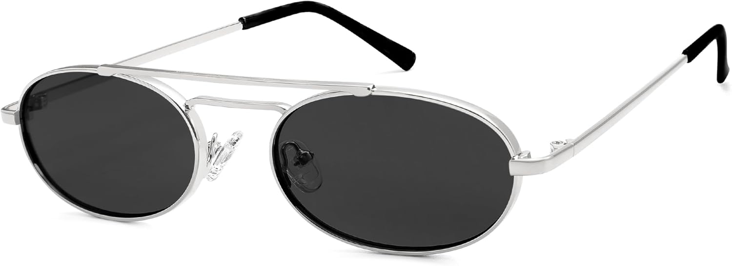 Oval Trendy Retro sunglasses Double bridge for women men 90S Narrow Vintage Small Sunnies AR81048