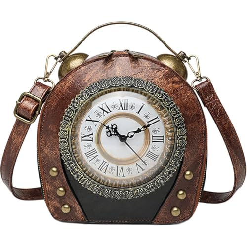 Bemvp Antike Uhr Handtasche Steampunk Uhr Tasche Kreative Umhängetasche Pu Leder Geldbörse Für Mädchen Frauen Casual Täglich