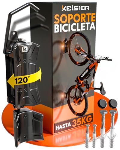 Soporte Bicicletas Pared Vertical Giratorio, Colgador Bicicleta Pared Plegable, Compatible Bicicleta Montaña Carretera y Eléctrica, Hasta 35 kg, para Hogar Trastero Garaje