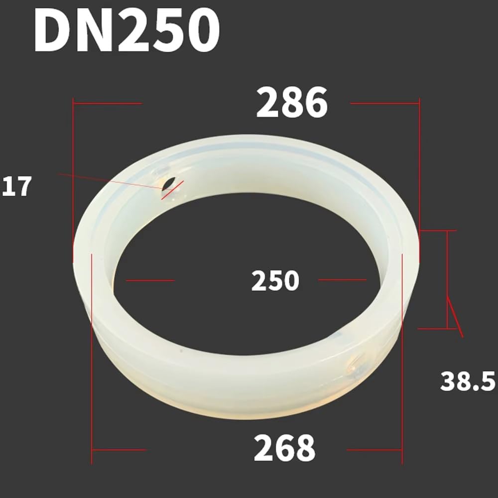 Junta De Silicona VMQ Blanca, 38, 51, 76, 102-250mm, Anillo De Repuesto De Válvula De Mariposa Sanitaria De Triple Abrazadera(250mm White)