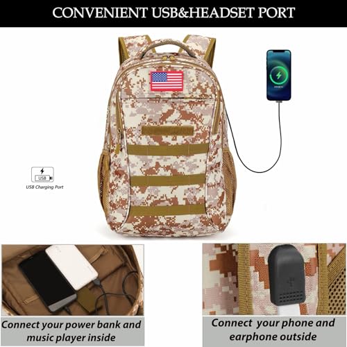 Image of 4land Camo Backpack for Boys 40L Army Bookbag for Middle School Kids