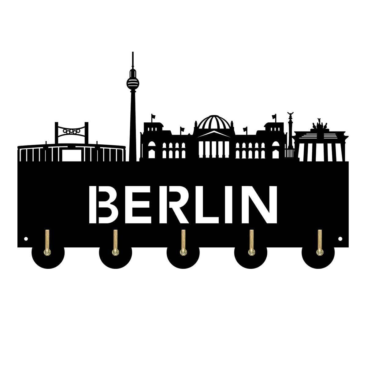 Crochets muraux en bois Berlin design haut de gamme pour ranger vos clés avec élégance