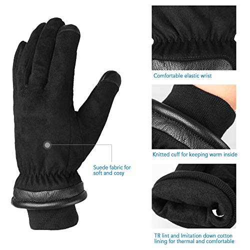 Luvas, Andoer Luvas com tela sensível ao toque, resistentes à água e à prova de vento, luvas térmica