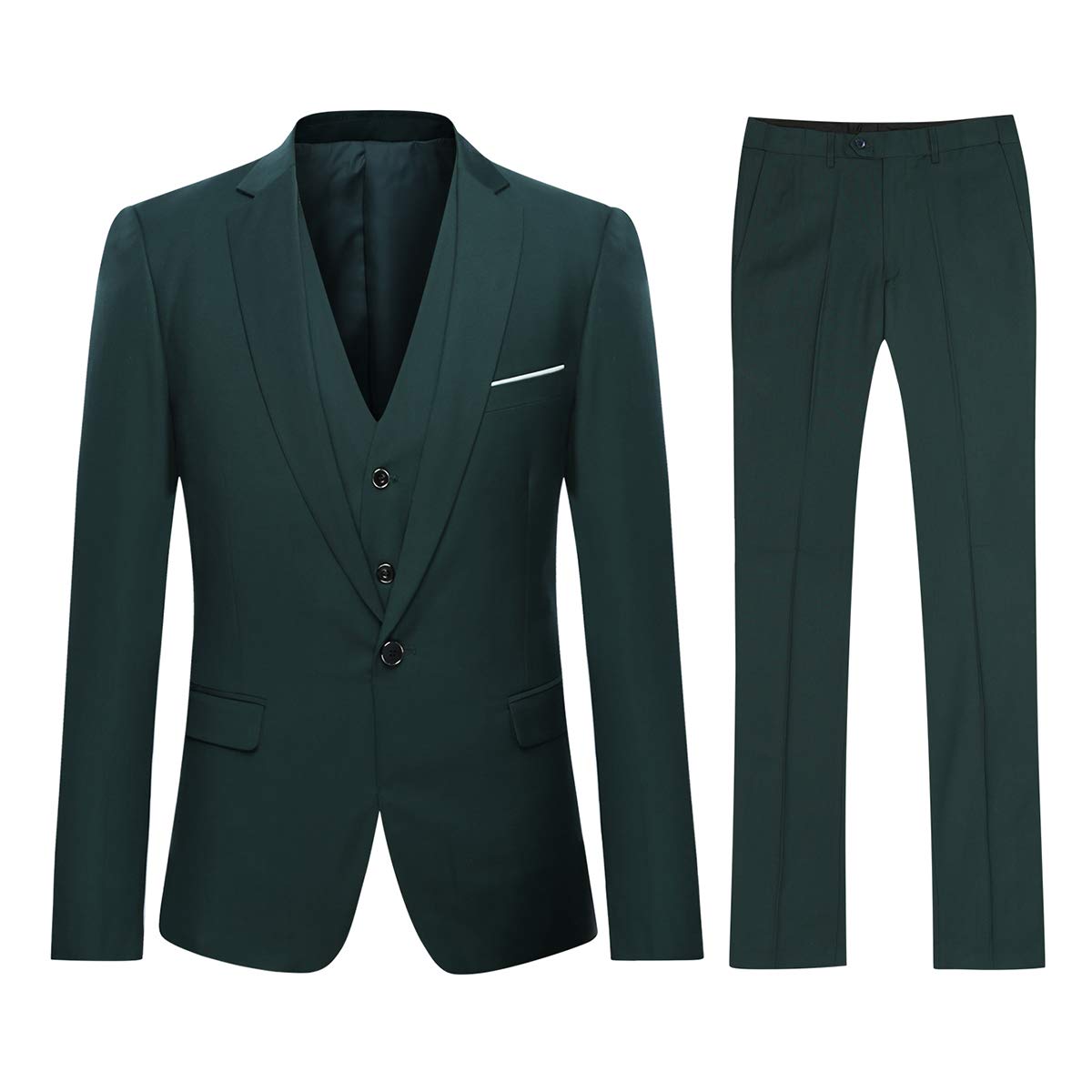 Tute da Uomo 3 Pezzi Tute da Uomo Slim Fit Business Tuxedo Classic 1 Button Notch Giacca da Bavero Pantaloni e Gilet