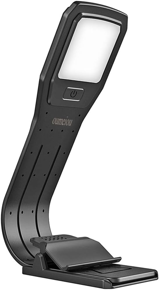 Book Light, Reading Light, 4 Level Brightness LED Reading Light, Eye-Care Warm Reading Lamp USB Rechargeable and Portable, up to 25 Hours Reading, Clip Light for Night Reading