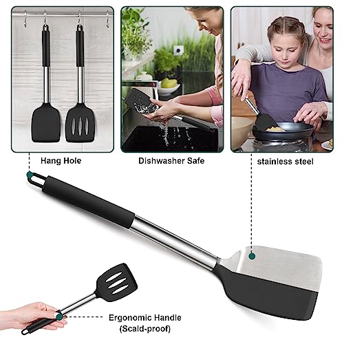Joyfair Silicone Spatula, Stainless Steel Spatula Pack of 2 - Image 3