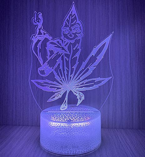 Lámpara LED de mesa ilusión óptica 3D hoja 420 miniatura 7