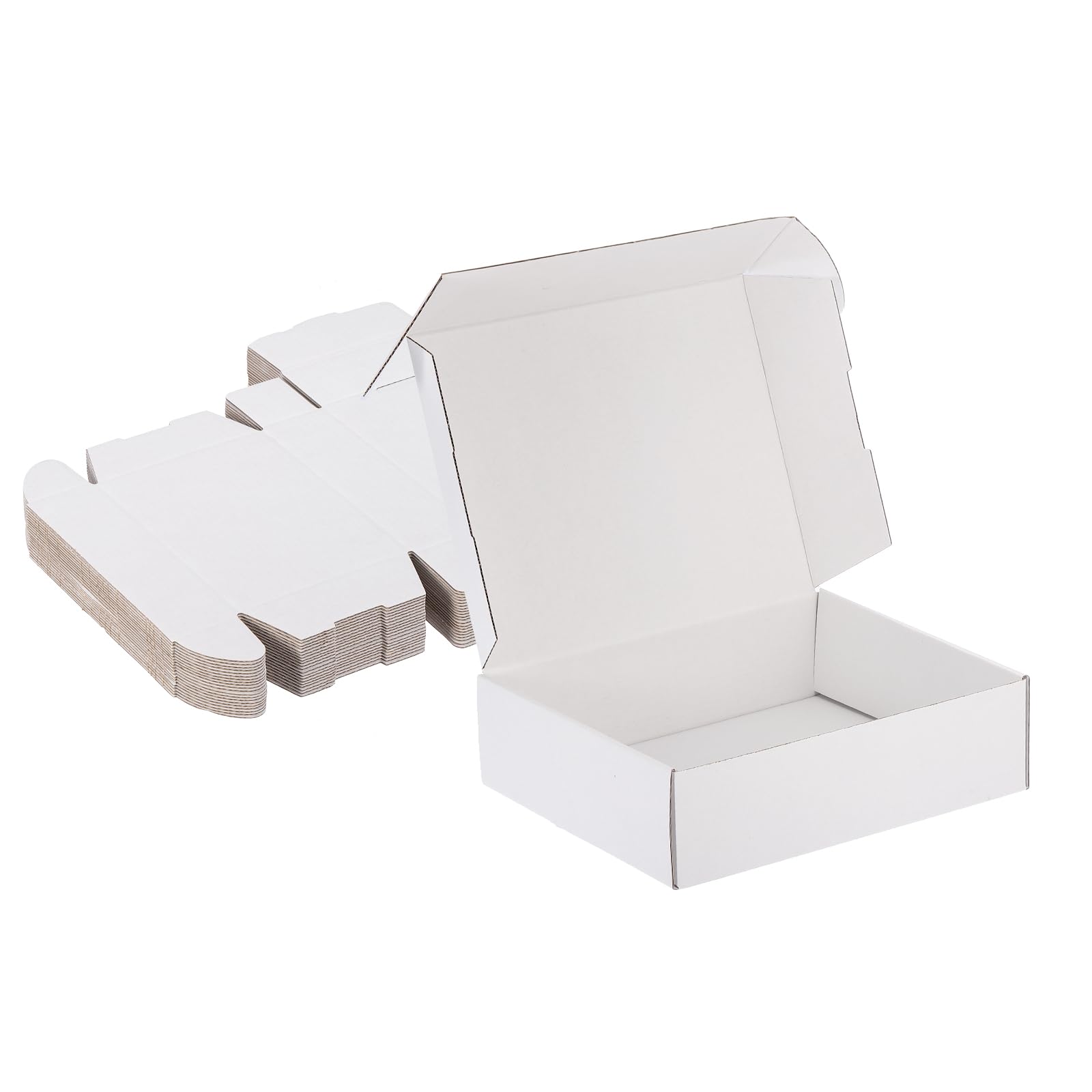 PATIKIL 10x8x3 Inch Small Shipping Boxes, 20 Pcs Corrugated Cardboard Box Gift Boxes for Packing Mailing Moving Packaging Small Business Boxes White