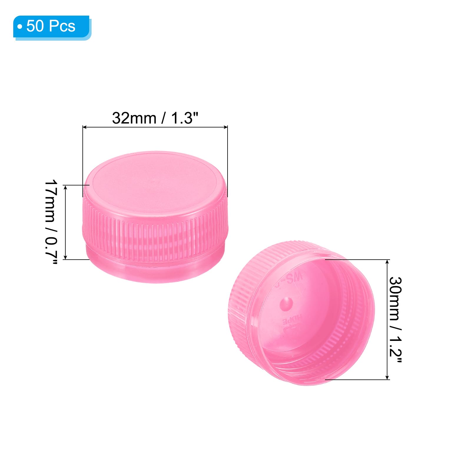 PATIKIL Lot De 50 Bouchons En Plastique Réutilisables De 3 Cm Pour Travaux Manuels, Couvercles à Vis Pour Conteneurs Vides, Loisirs Créatifs, Scrapbooking, Décorations - Rose