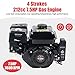 BOFONIYA 7.5HP Electric Start 212CC 4-Stroke Industrial Grade OHV Gasoline Engine for Compressor, Scarifier, Lawnmower, Pump, Generator, Flail Mower