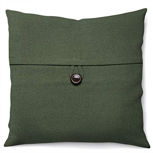 Artesanal Teares, Almofada Solid Botao 0.4 X 0.4, Verde Oliva