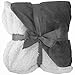 Floral Embossed Sherpa Throw Blanket 50" x 60" Reversible Textured Fuzzy Soft Grey