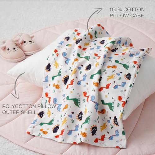 Image of Bunnikins & Clover Toddler Pillows with Pillowcase, 13 inchx18 inch Soft Cotton Kid Pillows for Sleeping, Bedding Small Pillow for Boys and Girls Aged 2-5 Years