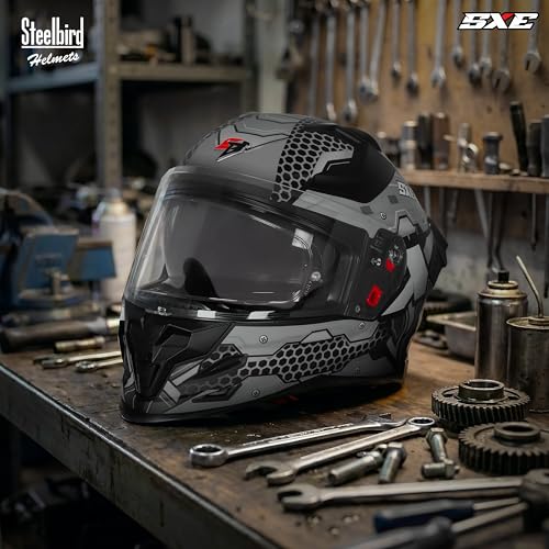 Image of Steelbird SBH-61 SXE X3 Pinlock ISI and Dot Certified Full Face Graphic Helmet for Men and Women with Inner Silver Sunshield