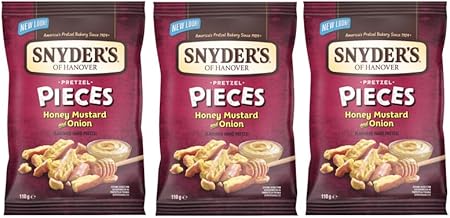 Snyder’s of Hanover Pretzel Pieces, Assorted Flavours - Honey-Mustard 110g (Pack of 3)