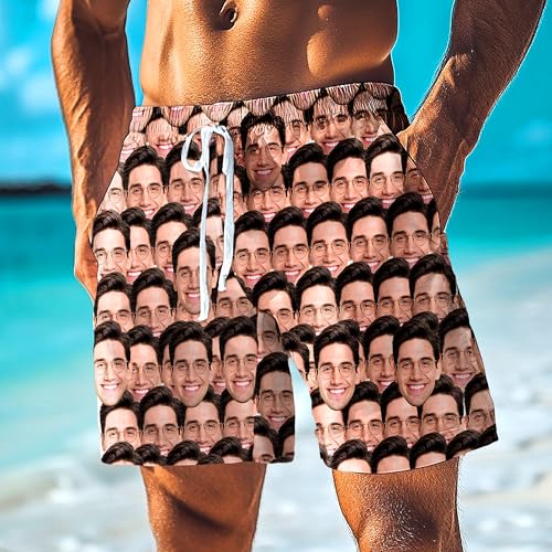 FunStudio Personalized Quick Dry Beach Board Shorts with Face Gift for Husband Custom Mens Swim Trunks for Men Dad Boyfriend2