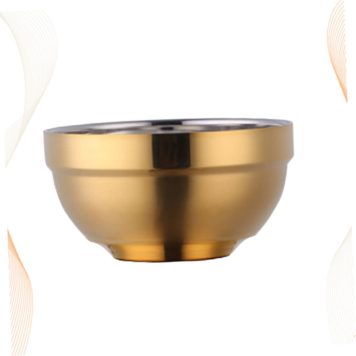 ULTECHNOVO Stainless Steel Snack Bowl Double Layer Insulation Design Fall Household Utensil for Hot Cold Foods for Home and Events Golden Adult Style