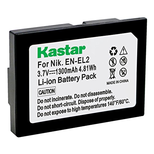 Kastar Battery (1-Pack) for Nikon EN-EL2 Work with Nikon Coolpix 2500, Nikon Coolpix 3500, Nikon Coolpix SQ500 Digital Cameras