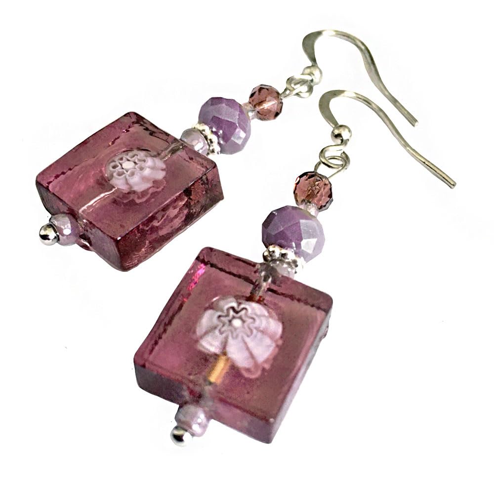 Amazon | ピアス ベネチアンガラス ラッピング対応 ミルフィオリ