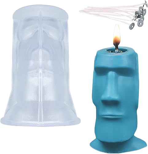 Molde de vela de cara humana, molde de cara abstracta de arte 3D para vela, molde de fundición de resina de silicona, molde de jabón, yeso o molde