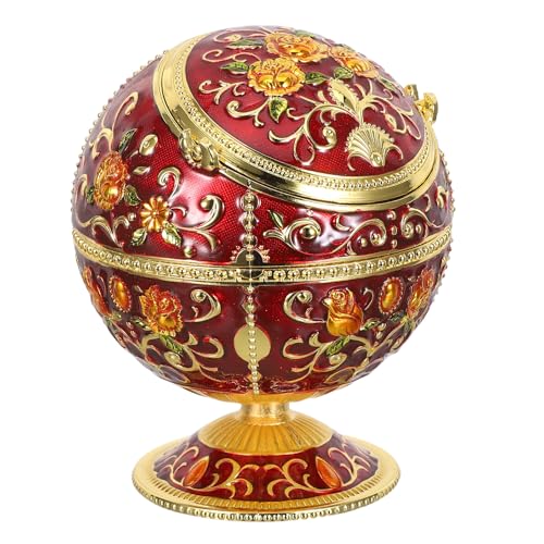 Cendrier vintage avec couvercle rabattable en fer rouge résistant vent