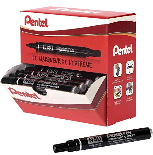 Pentel 10266 marcador permanente n50 punta redonda 4,3 mm trazo 2,2 mm varios