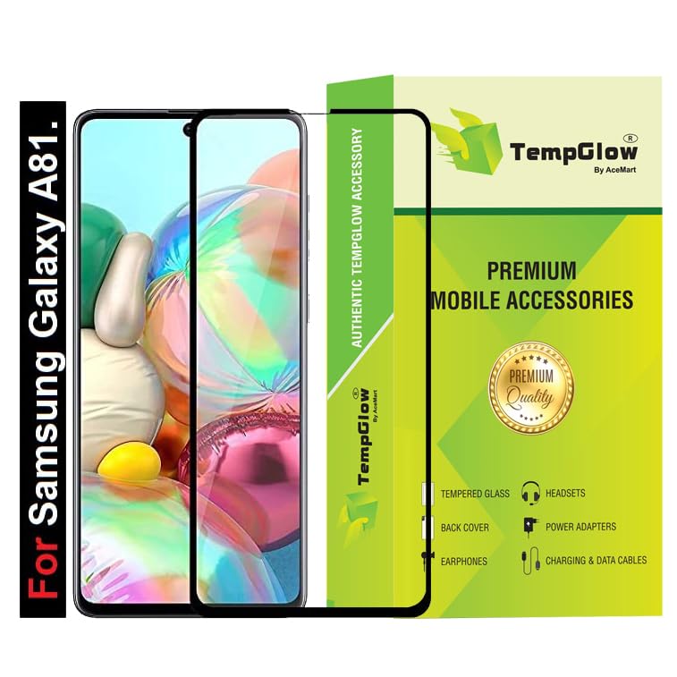 Image of Screen Protector for Samsung Galaxy A81 (Black) Tempered Glass Edge-to-Edge 6D Screen Guard With Installation Kit
