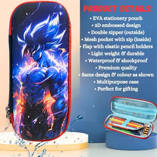 Image of FUNFOB 7D Anime Pencil Box Pack of 1pc for School College Or Other Stationery Products Travel or Cosmetic Case | Go-k Random Pouch