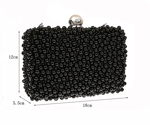 Image of ZAKIA Women's Faux Pearl Beaded Evening Dress Bag Bridal Wedding Tote Party Wallet Clutch