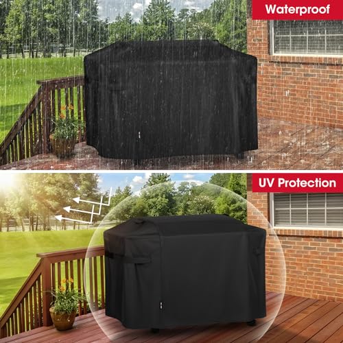 Unicook Griddle Cover for Weber 36 Inch BBQ, Heavy Duty Waterproof 4 Burner Flat Barbecue Grill Cover with Hood, Compared to Weber 3400030, 64 Inch Housse BBQ for Outdoor Griddle, Black by UNICOOK - Image 5