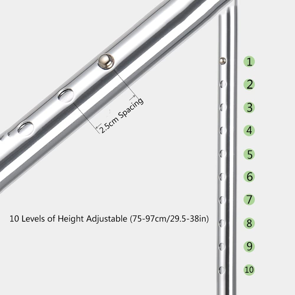 Stampelle per Adulti/Canna da Passeggio 10 Si Ferma Regolabile 75-97 cm/29,5-38 Pollici all'avambraccio in Alluminio stampelle Non Slip Leggero Non Slip
