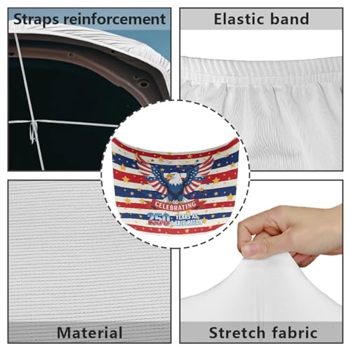 Image of Hood Cover Protector for Car, America 250 Print Stretchable Auto Hood Wrap Blankets, Waterproof Automotive Accessories for SUV Sedans Trucks (59x39 inches)