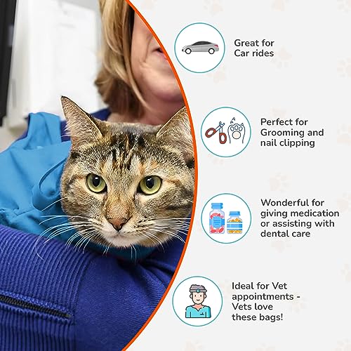 Cat-in-the-Bag Cozy Comfort Carrier - Large Light Blue Cat Carrier Soft and Pet Carrier Administration, Grooming, Vet Visits, Dental Care, and Nail Trimming - Image 3