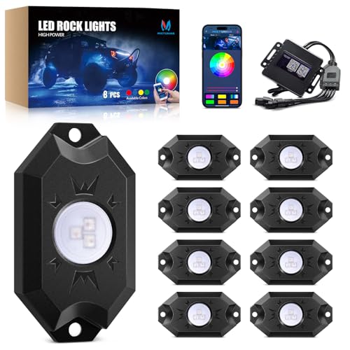 MICTUNING 2nd-Gen CM RGB Rock Lights - 8 Pods Waterproof
