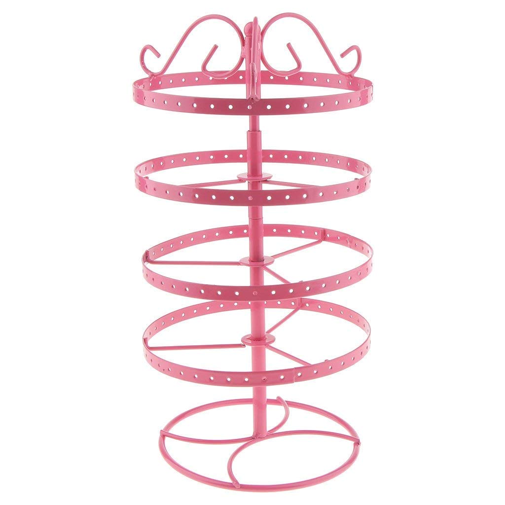 Présentoir à Bijoux Rond Rose pour Boucles d'oreilles, Bracelets et Colliers.