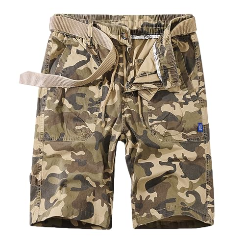 Short cargo court homme de randonnée camouflage grande taille