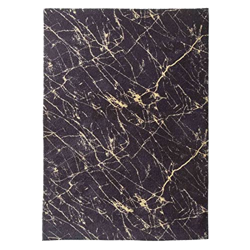 Taracarpet Badematte Badteppich für das Badezimmer waschbar in der Waschmachine Blitz Marmor Abstrakt Muster schwarz-Gold 060x120 cm – Bild 5
