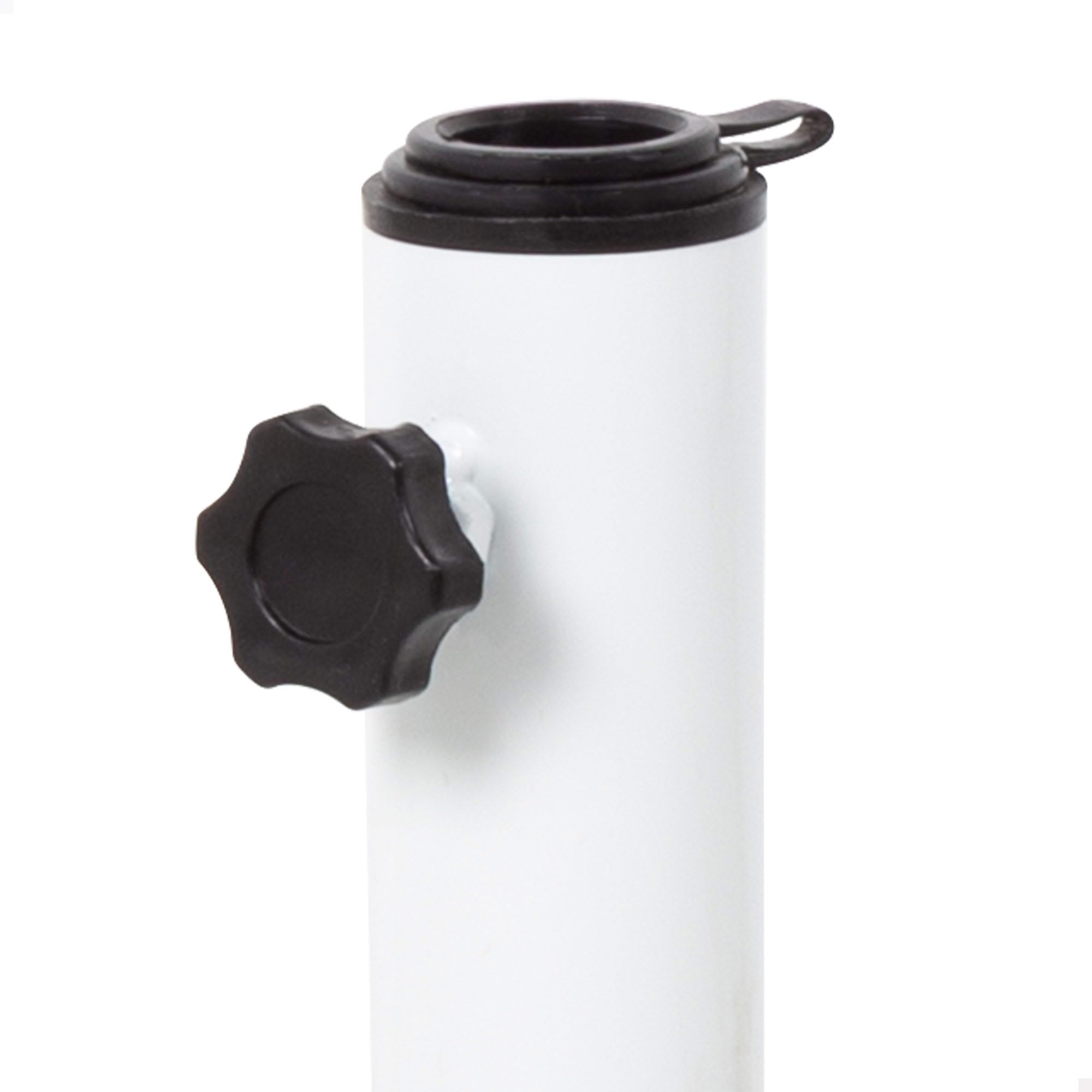 AKTIVE Base para Sombrilla Cuadrada, Acero, Blanca, 9 kg, 37x32 cm, Compatible con Mástiles Ø22-38mm