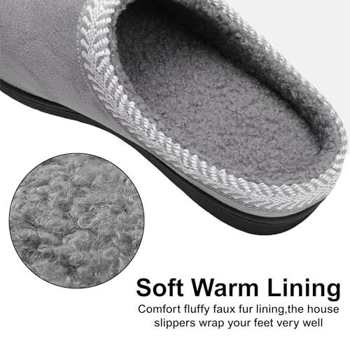MIXIN Womens House Slippers Comfy Warm Fur Lined Memory Foam Bedroom Shoes with Anti-Slip Rubber Sole Indoor Outdoor2