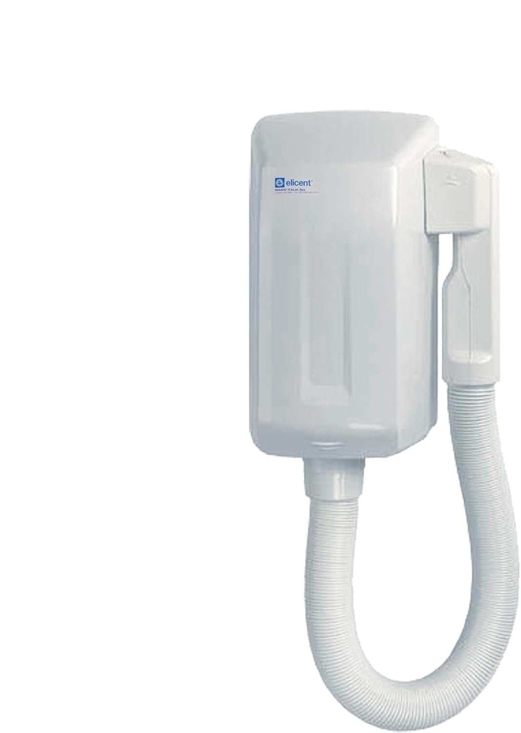 ELICENT HR100 Asciugacapelli da Parete Compatto - ABS Anti-UV – Tubo Estensibile, Aria Calda 60°C, 79 km/h – Per Hotel, B&B, Palestre, Spogliatoi, Uso Domestico