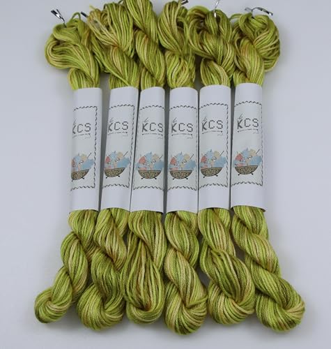 Image of KCS Big skeins of 25 Meters Size 25 Color Variegated Cross Stitch Stranded Threads,6 skeins,4070