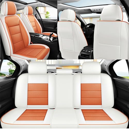 専用シートカバー ホンダ N-BOX N-BOX カスタム JF1 JF2に適用 レザー 軽自動車 シートカバー全席セット 運転席 助手席 後部座席 防水 汚れ防止 滑り止め アクセサリー 取付簡単(オレンジ色,A)