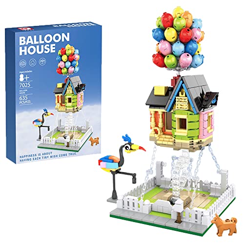 635 pcs Up Balloon House Building Kit,Upgrade Creative Building Block Set,Building Toys for 8+Years Old Boy & Girls,Tensegrity Sculptures Building,Christmas Halloween Birthday Gifts for Kids
